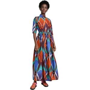 Sika Dalaih maxi‎ shirt dress cotton belted african print XS